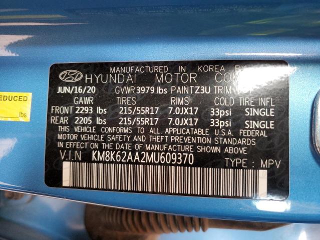 2021 HYUNDAI KONA SEL P KM8K62AA2MU609370