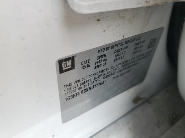 2017 CADILLAC CT6 PREMIU 1G6KF5RSXHU177641