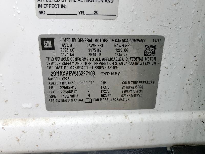 2018 CHEVROLET EQUINOX LS - 2GNAXHEV9J6227108