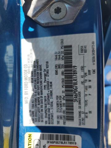 2020 FORD FUSION S 3FA6P0G78LR178919