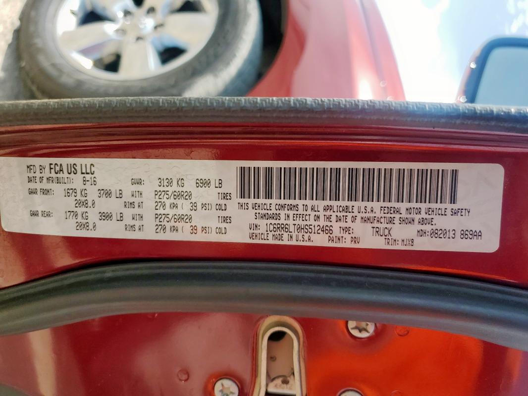 2017 RAM 1500 SLT - 1C6RR6LT0HS512466