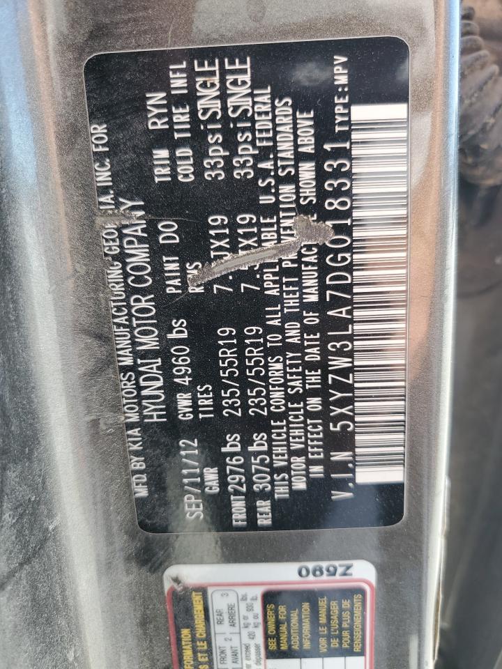 Lot #3230337650 2013 HYUNDAI SANTA FE S