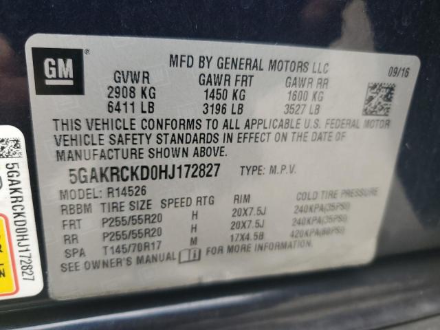 2017 BUICK ENCLAVE 5GAKRCKD0HJ172827