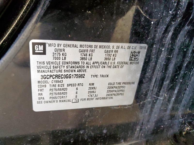 2016 CHEV SILVERADO C1500 LT - 3GCPCREC0GG175982