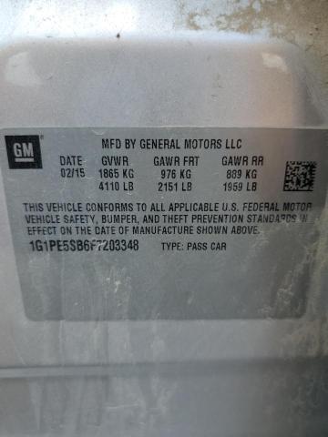 2015 CHEVROLET CRUZE LT 1G1PE5SB6F7203348