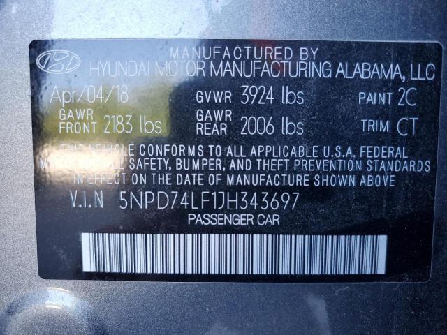 5npd74lf1jh343697 - 2018 Hyundai elantra se - #62874245
