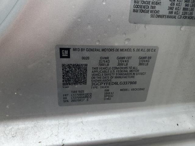 2020 CHEVROLET SILVERADO K1500 LT TRAIL BOSS 3GCPYFED6LG337908