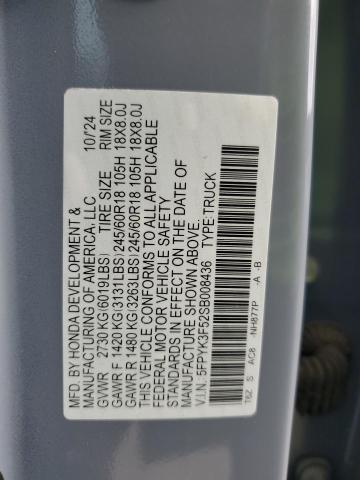 2025 HONDA RIDGELINE 5FPYK3F52SB008436