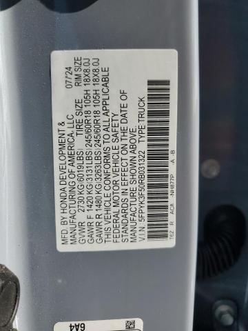 2024 HONDA RIDGELINE 5FPYK3F50RB031322