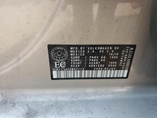 2017 VOLKSWAGEN GOLF S 3VW217AU2HM021115