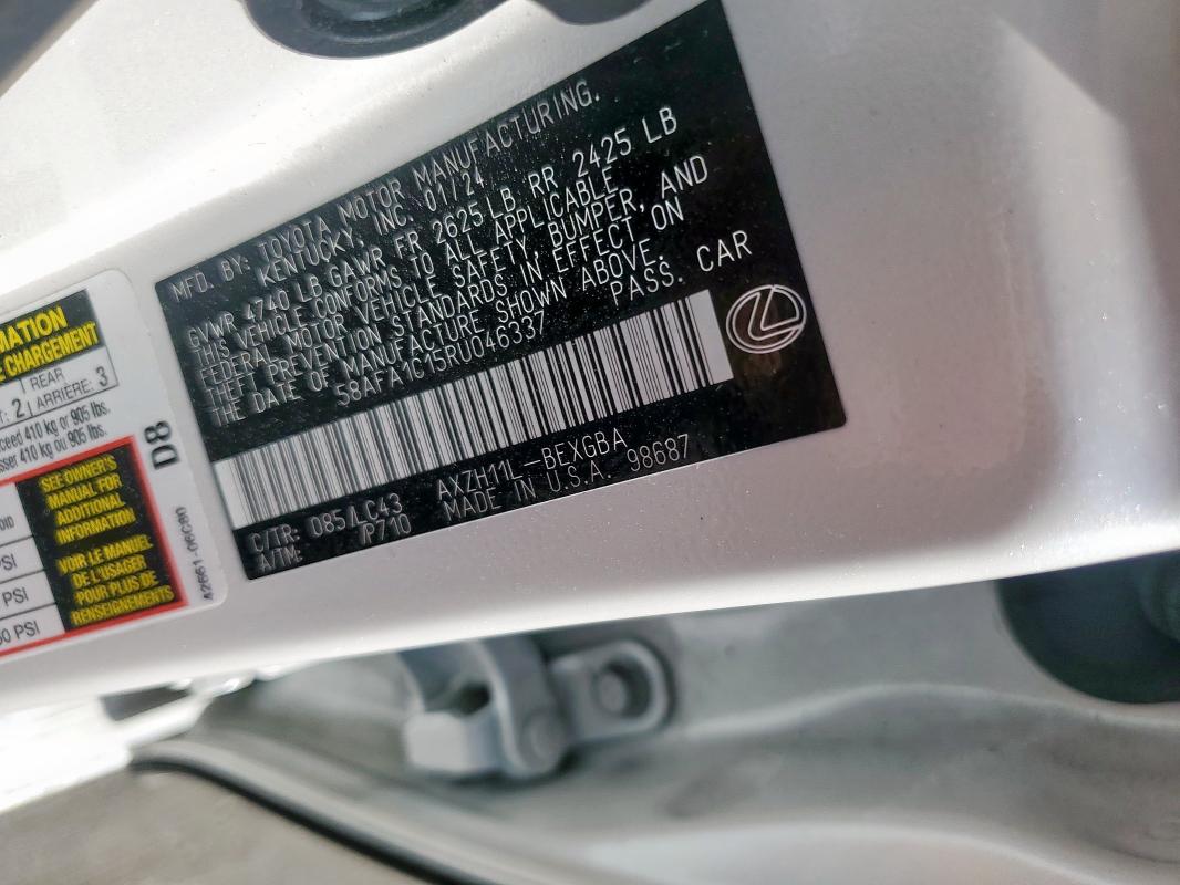 2024 LEXUS ES 300H BA 58AFA1C15RU046337