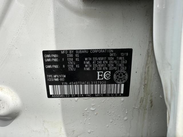 2020 SUBARU OUTBACK CO 4S4BTDAC4L3157920