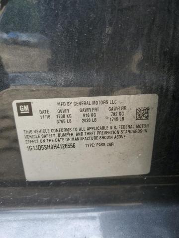 2017 CHEVROLET SONIC LT 1G1JD5SH9H4126556