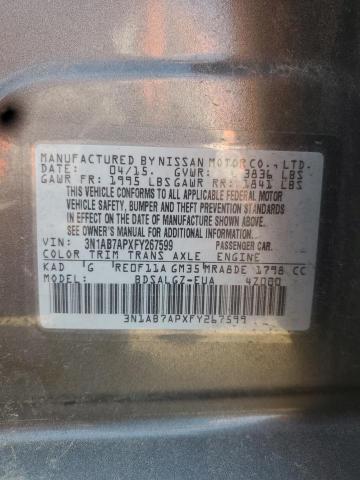 2015 NISSAN SENTRA SL 3N1AB7APXFY267599