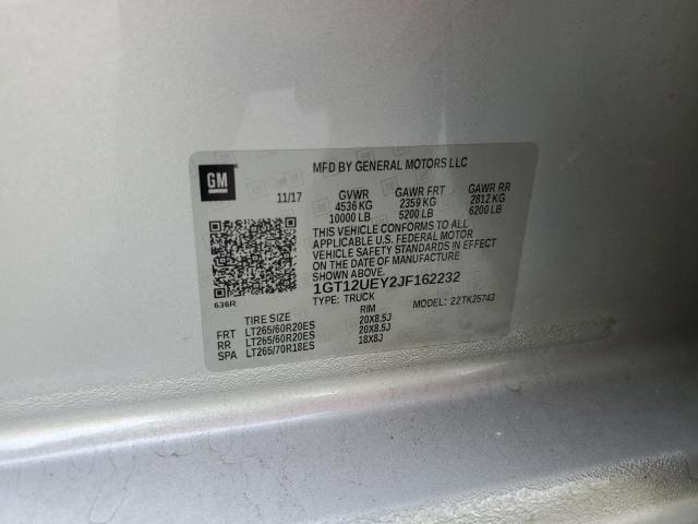 2018 GMC SIERRA K25 1GT12UEY2JF162232