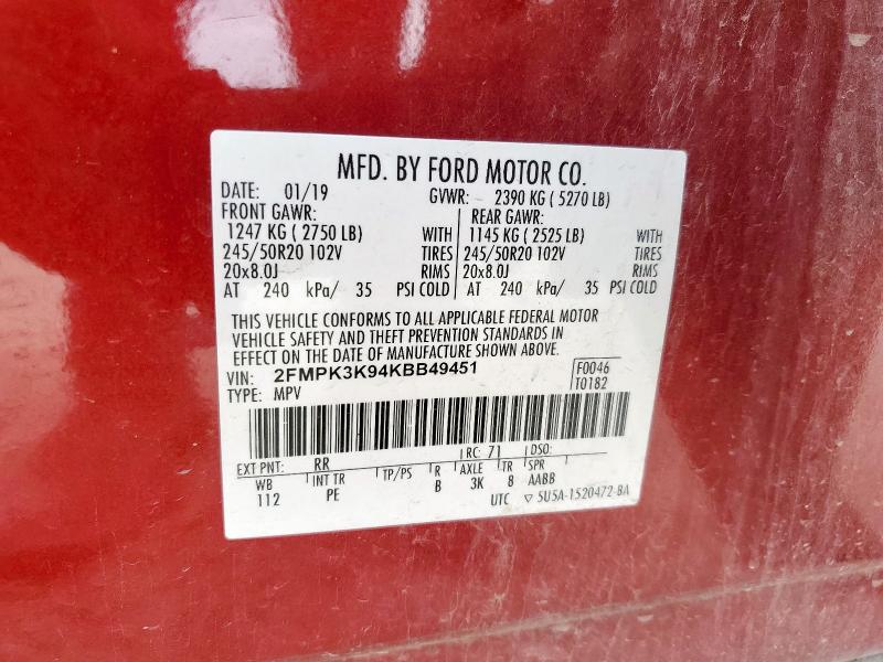 2019 FORD EDGE TITAN - 2FMPK3K94KBB49451