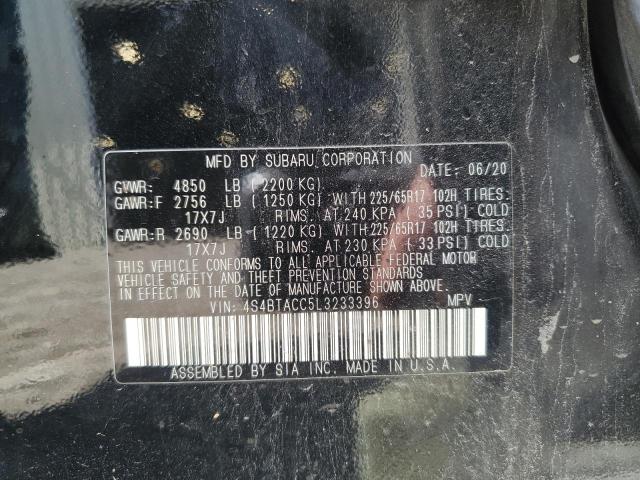 2020 SUBARU OUTBACK PR 4S4BTACC5L3233396