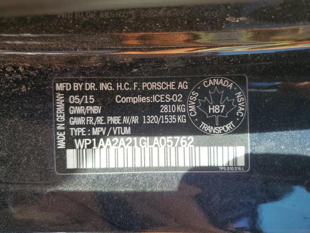 2016 PORSCHE CAYENNE WP1AA2A21GLA05762