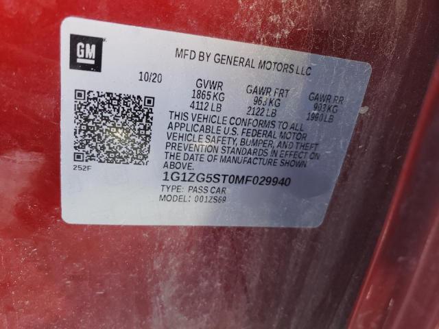 2021 CHEVROLET MALIBU RS - 1G1ZG5ST0MF029940