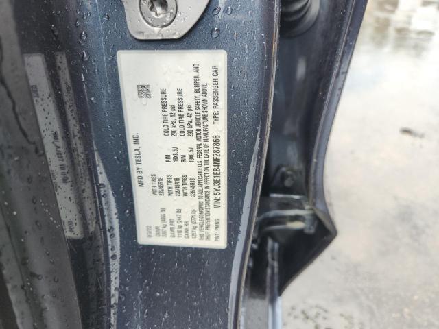 2022 TESLA MODEL 3 5YJ3E1EB4NF287866