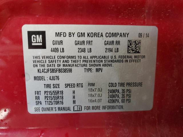 2015 BUICK ENCORE CON KL4CJFSB5FB038598