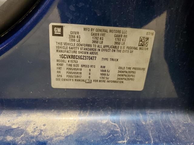 2016 CHEVROLET SILVERADO 1GCVKREC6GZ370477