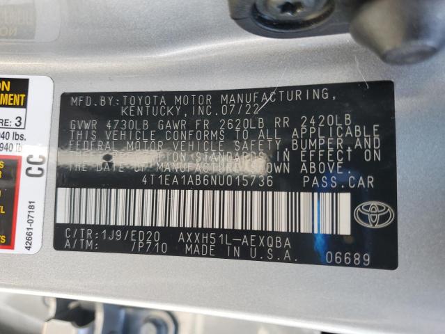 2022 TOYOTA AVALON NIG 4T1EA1AB6NU015736
