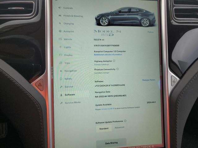 2015 TESLA MODEL S 85 5YJSA1H28FFP69695