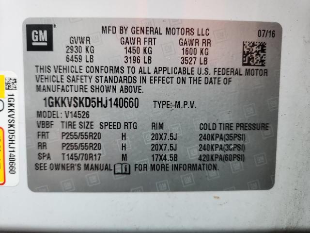 2017 GMC ACADIA LIM 1GKKVSKD5HJ140660