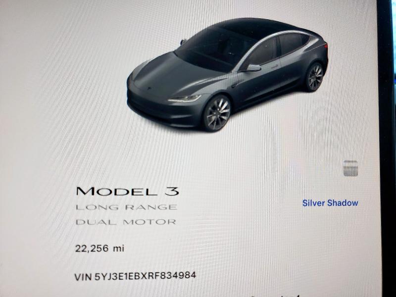 2024 TESLA MODEL 3 5YJ3E1EBXRF834984