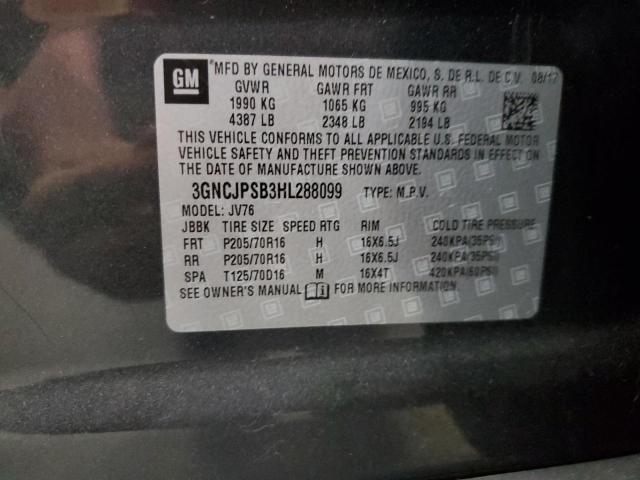 2017 CHEVROLET TRAX 1LT 3GNCJPSB3HL288099