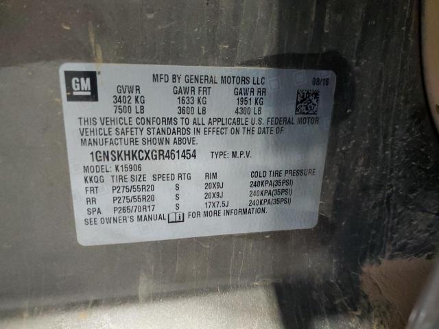 2016 CHEVROLET SUBURBAN K 1GNSKHKCXGR461454