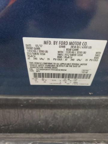 2017 FORD EXPLORER P 1FM5K8HT7HGD23604