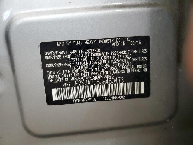2016 SUBARU FORESTER 2 - JF2SJABC6GH460473