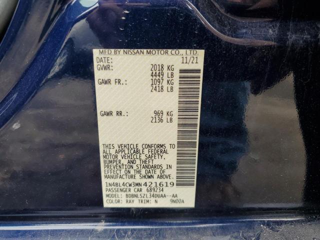2021 NISSAN ALTIMA SR - 1N4BL4CW3MN421619
