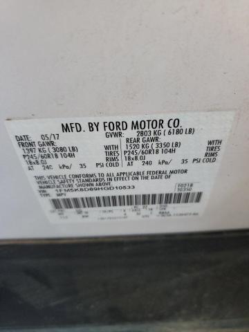 2017 FORD EXPLORER X - 1FM5K8D89HGD10533