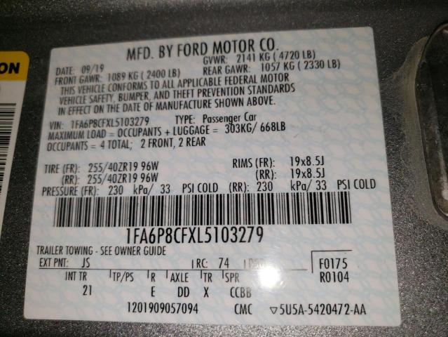 2020 FORD MUSTANG GT 1FA6P8CFXL5103279