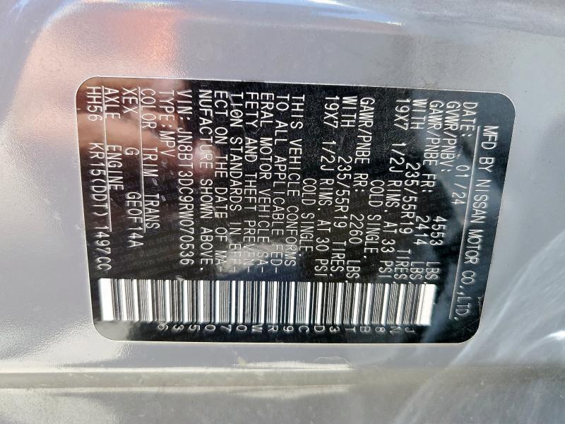 2024 NISSAN ROGUE PLAT JN8BT3DC9RW070536
