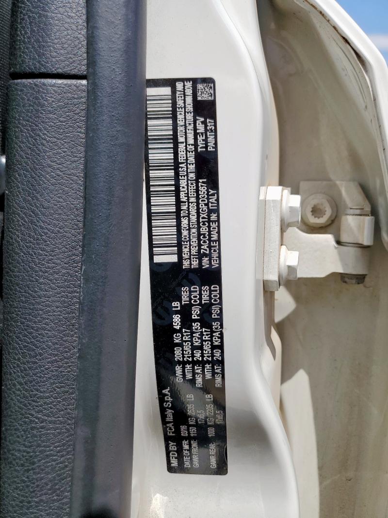 2016 JEEP RENEGADE T ZACCJBCTXGPD35671