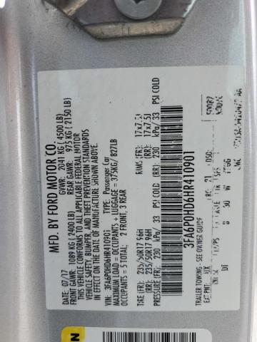 2017 FORD FUSION SE - 3FA6P0HD6HR410901