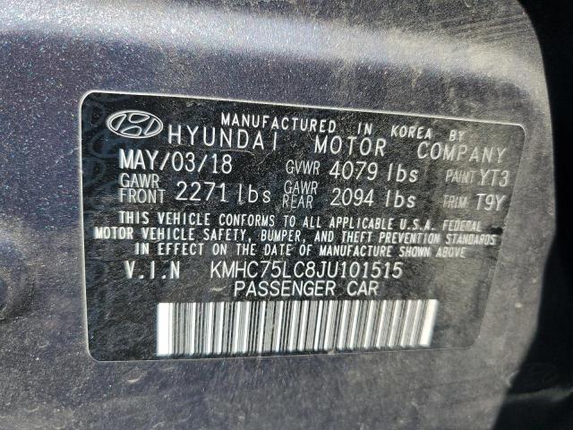 2018 HYUNDAI IONIQ SEL KMHC75LC8JU101515