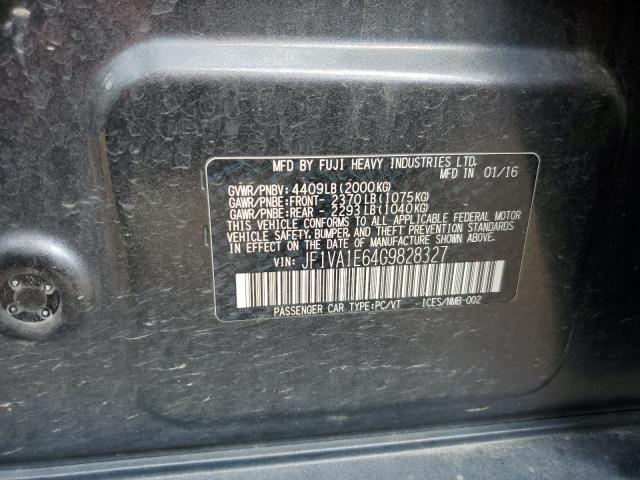2016 SUBARU WRX PREMIU JF1VA1E64G9828327