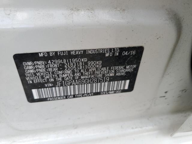 2016 SUBARU IMPREZA JF1GPAA69GH287519