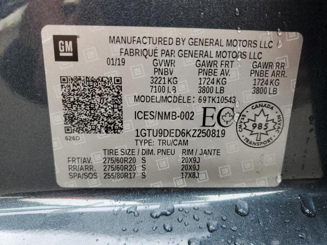2019 GMC SIERRA K15 1GTU9DED6KZ250819