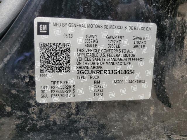 2018 CHEVROLET SILVERADO - 3GCUKRER3JG418654