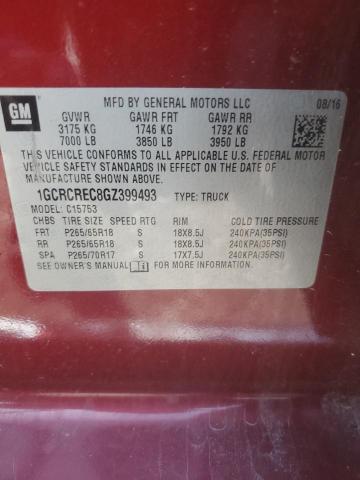 2016 CHEVROLET SILVERADO C1500 LT 1GCRCREC8GZ399493