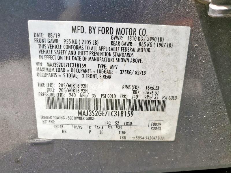 2020 FORD ECOSPORT S - MAJ3S2GE7LC318159