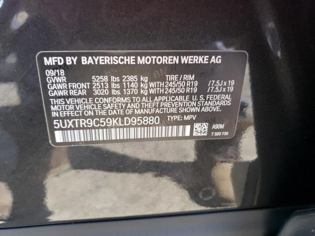 2019 BMW X3 XDRIVE3 5UXTR9C59KLD95880
