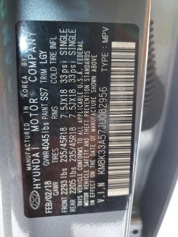 2018 HYUNDAI KONA LIMIT - KM8K33A57JU082956