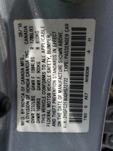 2016 HONDA CIVIC EX - 2HGFC2F80GH572722